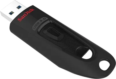 Shows the core product clearly on a white background, allowing shoppers to see the SanDisk USB 3.0 flash drive's design, branding, and retractable slider mechanism.