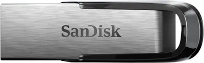 Displays the core product clearly with brand visibility to help shoppers identify the SanDisk USB flash drive and its premium metal design. Uses a subtle gradient background and shadow to give the…