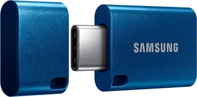 Displays the Samsung portable SSD from multiple angles to showcase its metallic blue finish, compact form factor, and USB-C connectivity, reassuring shoppers of its premium build quality and…