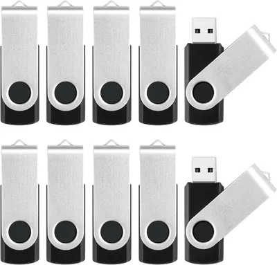 Shows the core product—a set of 10 identical swivel-style USB flash drives—clearly displayed on a white background to communicate what the buyer will receive.