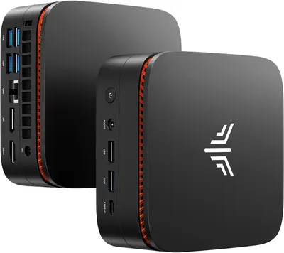 Shows the core product from multiple angles to communicate its compact form factor and extensive port selection, reassuring shoppers about connectivity options and desk footprint. Demonstrates the…