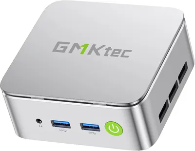 Displays the core product, a compact mini PC device with visible ports and branding, to show shoppers what they will receive and communicate its small form factor and connectivity options.