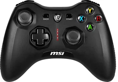 Displays the MSI gaming controller clearly on a white background to show the product design, button configuration, and branding, allowing shoppers to evaluate the controller's appearance and features.