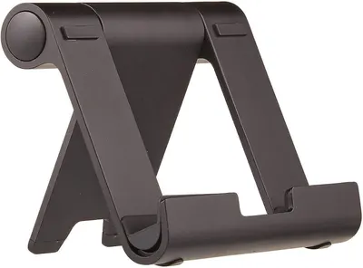 Shows the core product, a tablet or phone stand with an adjustable hinge mechanism, allowing shoppers to see its construction and form factor clearly.