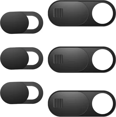 Shows the core product clearly - sliding webcam privacy covers in different sizes - allowing shoppers to see exactly what they will receive.