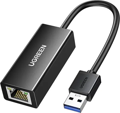 Displays the core product clearly on a white background to show shoppers exactly what they will receive - a USB to Ethernet network adapter with cable.