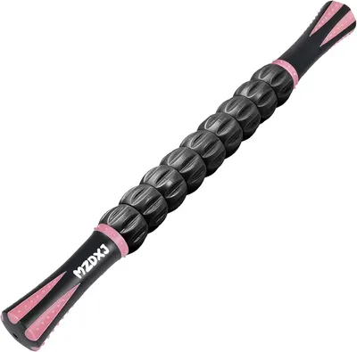 Displays the core product clearly on a clean white background, allowing shoppers to see the textured roller segments and pink-and-black color scheme.