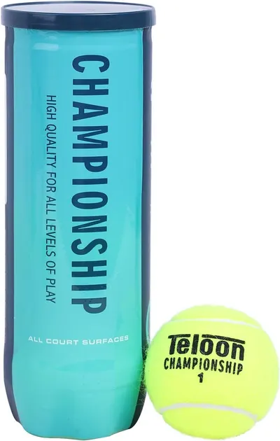 Shows the core product - a canister of tennis balls with one ball displayed outside to demonstrate what is included, helping shoppers understand exactly what they are purchasing. Displays the retail…