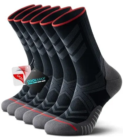 Displays the core product—a multi-pack of athletic socks—clearly showing the design, color scheme, and construction to help shoppers understand what they are purchasing. Includes a branded hang tag…