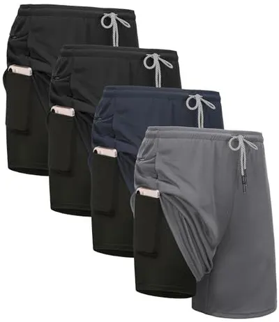 Shows the shopper the available color choices for the athletic shorts, allowing them to see the different variants they can select from. Displays the core product athletic shorts with visible…
