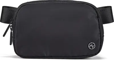Shows the core sellable product, a black waist/belt bag with adjustable strap and zipper closure, in a clear catalog-style presentation that allows shoppers to see the product's form, size, and…