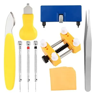 Shows all the tools and accessories included with the purchase to communicate the comprehensive value and completeness of the watch repair kit. Displays the…