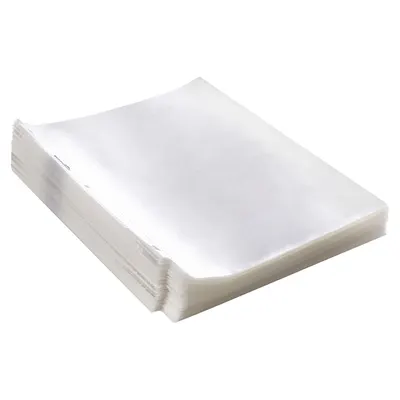 Shows the core product clearly—a stack of clear laminating pouches—so shoppers can see exactly what they are purchasing.