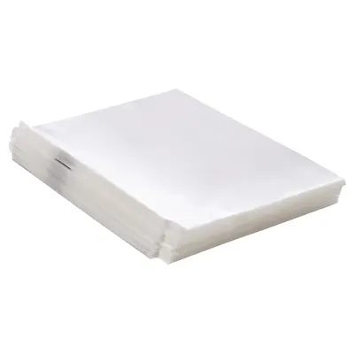 Shows the core product clearly - a stack of clear vacuum sealer bags - allowing shoppers to see the quantity and transparent material quality.