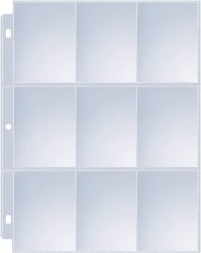 Shows the core product clearly - a set of transparent pocket pages with multiple compartments designed for organizing cards, photos, or collectibles in a…