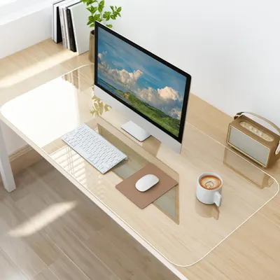 Shows the product in a real-world home office environment to help shoppers visualize how it fits into their workspace and daily life. Displays the core…
