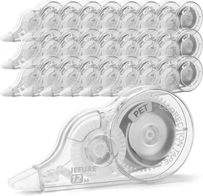 Shows the core product as a multi-pack of correction tape dispensers on a clean white background, allowing shoppers to clearly see the quantity and design of…