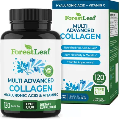 ForestLeaf Collagen Supplements for Women & Men Types I/II/III