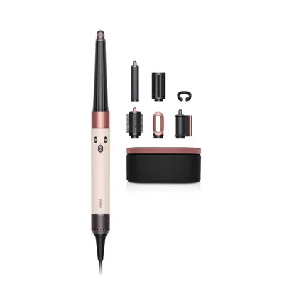 Displays the core styling tool and all included attachments to show the versatility and completeness of the hair styling system. Shows all the included…