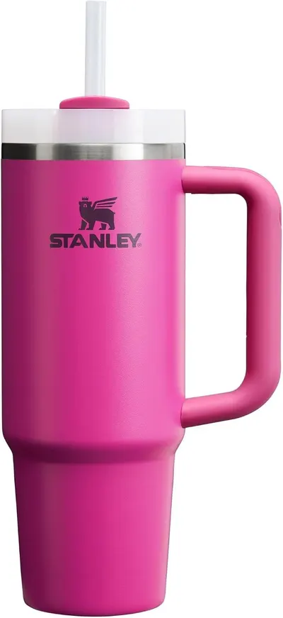 Displays the core product clearly to show shoppers the Stanley tumbler's design, color, handle, and included straw lid for easy identification and purchase…