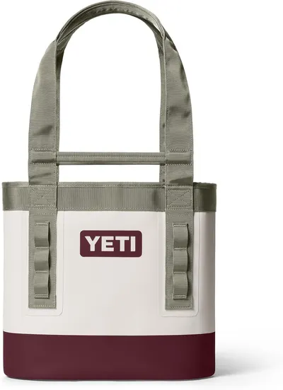 Displays the core product clearly on a white background to show the tote bag's design, branding, and construction details for easy evaluation by shoppers.
