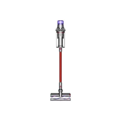 Displays the complete cordless stick vacuum in a clean catalog view, allowing shoppers to see the full product design, form factor, and key components including the motor unit, wand, and cleaning…