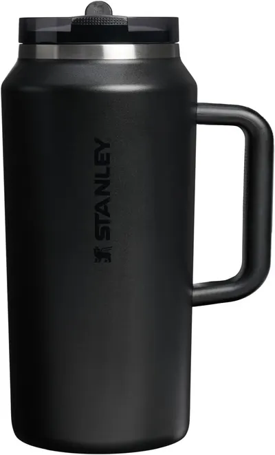 Displays the core product clearly on a clean white background, allowing shoppers to see the mug's size, handle design, and matte black finish.