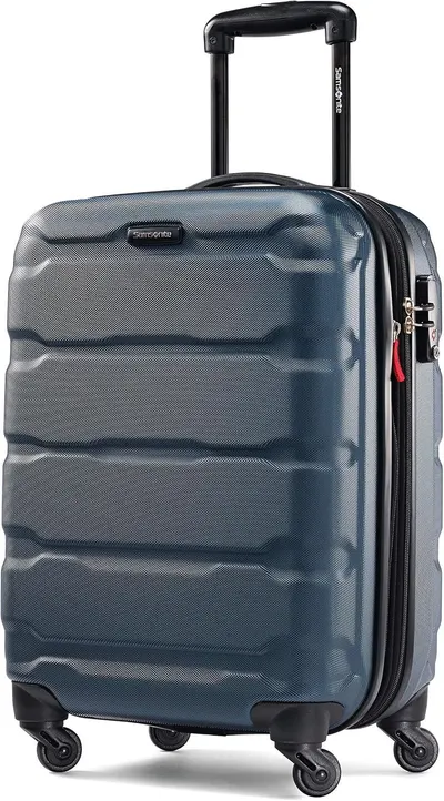 Shows the teal hardside case with spinner wheels so the buyer can see the colour and build quality.