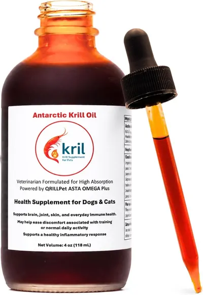 Shows the core krill oil supplement bottle so shoppers can see the actual item they are buying. Shows the included dropper used to measure and dispense the…