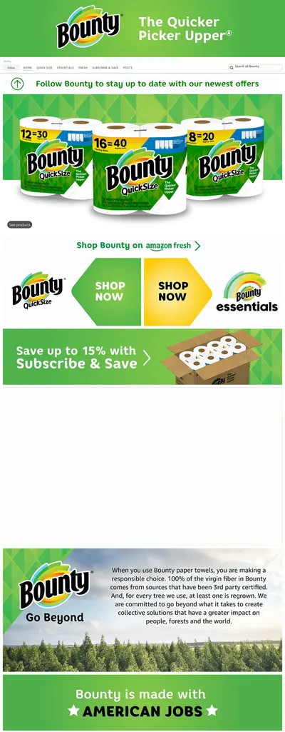 Brand Store for Amazon.com  Bounty