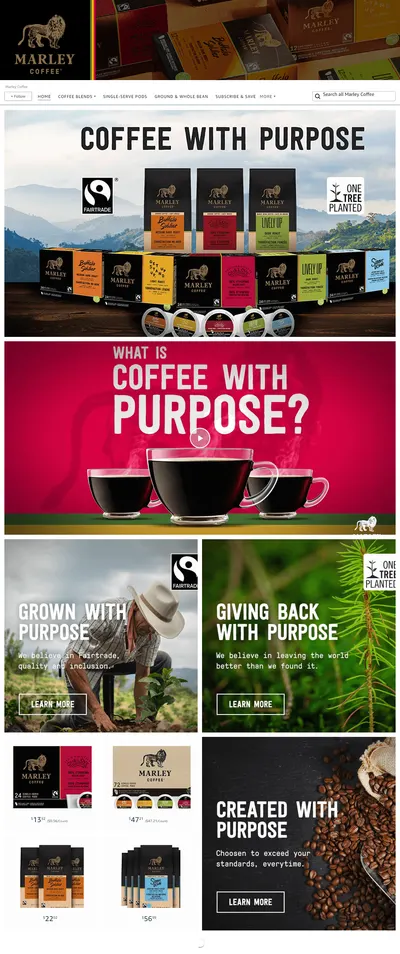 Brand Store for Amazon.com  Marley Coffee