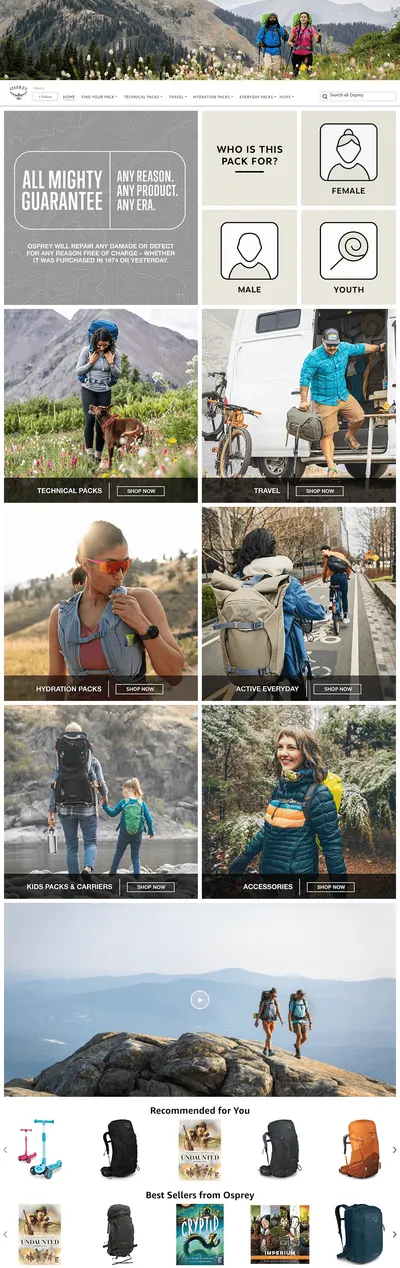 Brand Store for Amazon.com  Osprey
