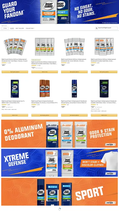 Brand Store for Amazon.com  Right Guard