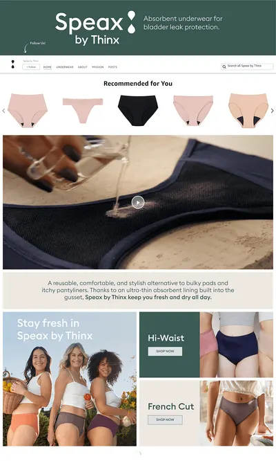 Brand Store for Amazon.com  Speax by Thinx