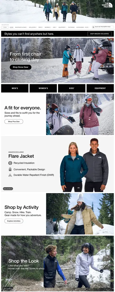 Brand Store for Amazon.com  THE NORTH FACE