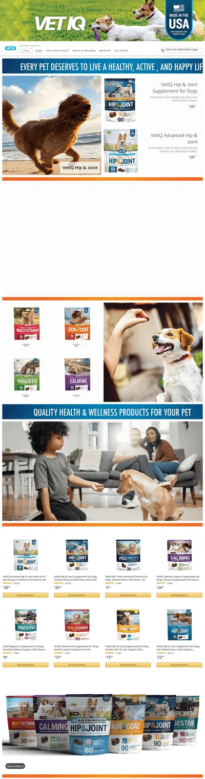 Brand Store for Amazon.com  VetIQ Health Supplements