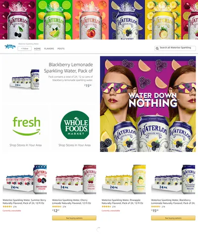 Brand Store for Amazon.com  Waterloo Sparkling Water