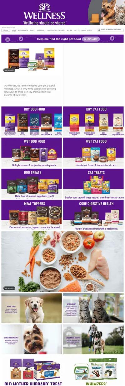Brand Store for Amazon.com  Wellness Natural Pet Food