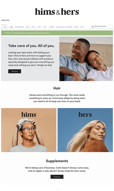 Brand Store for Amazon.com  hims &amp; hers