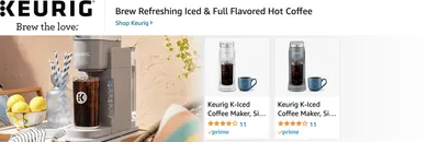 Sponsored Brands Ads for Amazon.com   keurig coffee maker