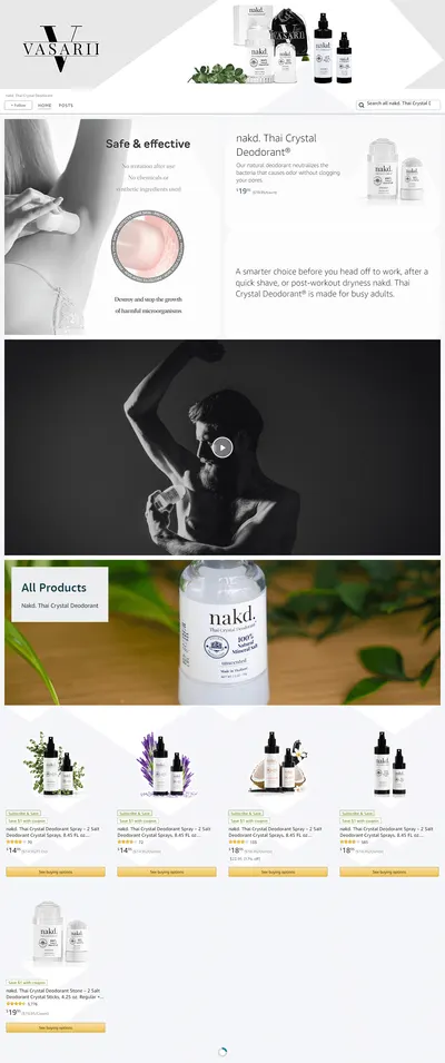 Brand Store for Amazon.com  nakd. Thai Crystal Deodorant