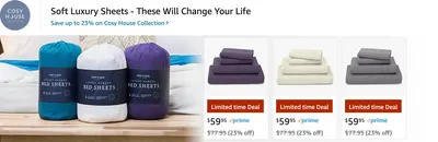 Sponsored Brands Ads for Amazon.com   queen sheet set