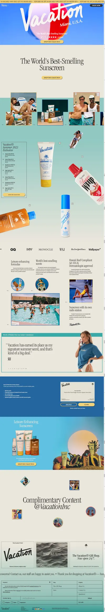 Amazon listing image for Vacation Inc