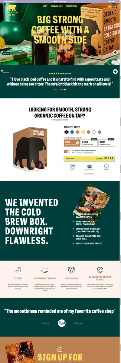 Amazon listing image for Wandering Bear Coffee