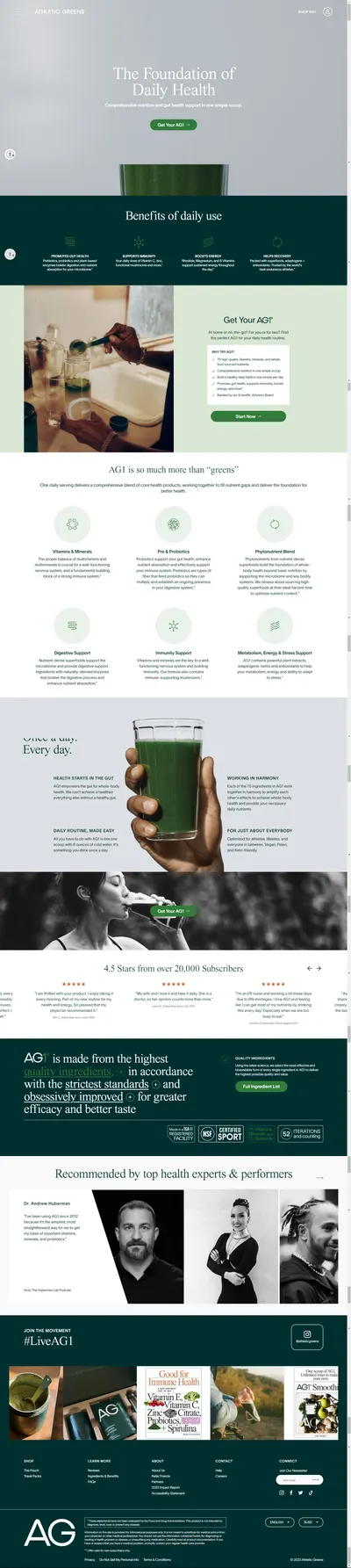 Amazon listing image for athleticgreens.com