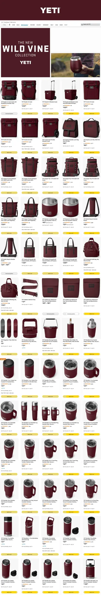 Brand Store for Amazon.com: YETI: Wild Vine Red