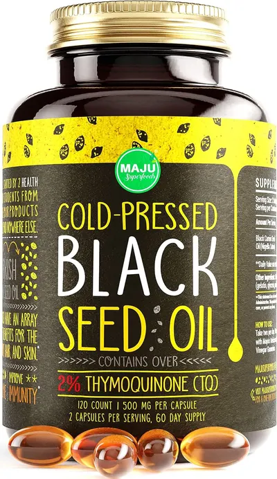 Secondary Images for Amazon.com: MAJU's Black Seed Oil Capsules