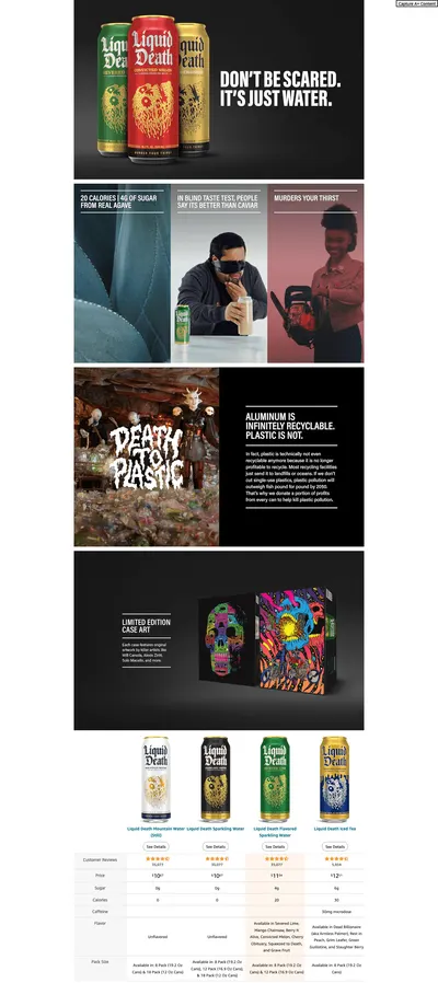 Premium A+ Content for Amazon.com: Liquid Death