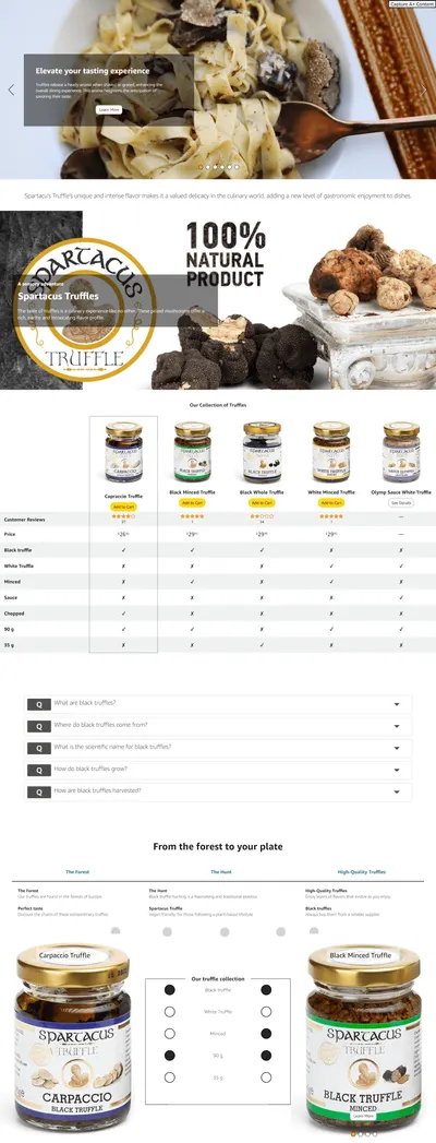 Premium A+ Content for Amazon.com: Spartacus Black Minced Truffle