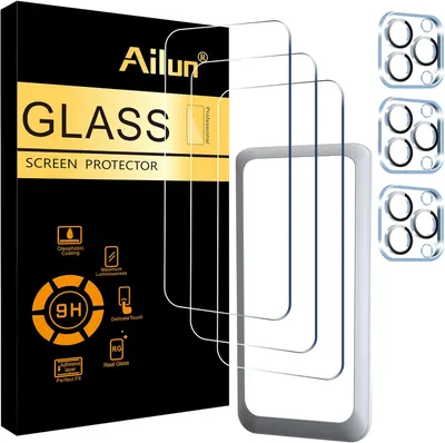 Secondary Images for Amazon.com: Ailun 3 Pack Screen Protector for iPhone 15 Pro Max [6.7 inch] + 3 Pack…